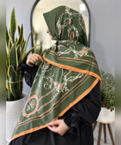 روسری نخی طرحدار قواره ۱۴۰ طرح زنجیر و گل