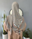 روسری نخی طرح چفیه و گل قواره ۱۴۰