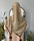 روسری سوپرنخ طرح برگ قواره ۱۴۰