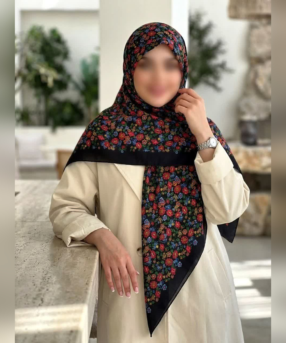 روسری کرپنخ گلدار قواره ۱۴۰