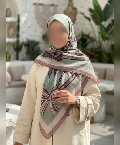روسری نخی طرح هندسی قواره ۱۴۰