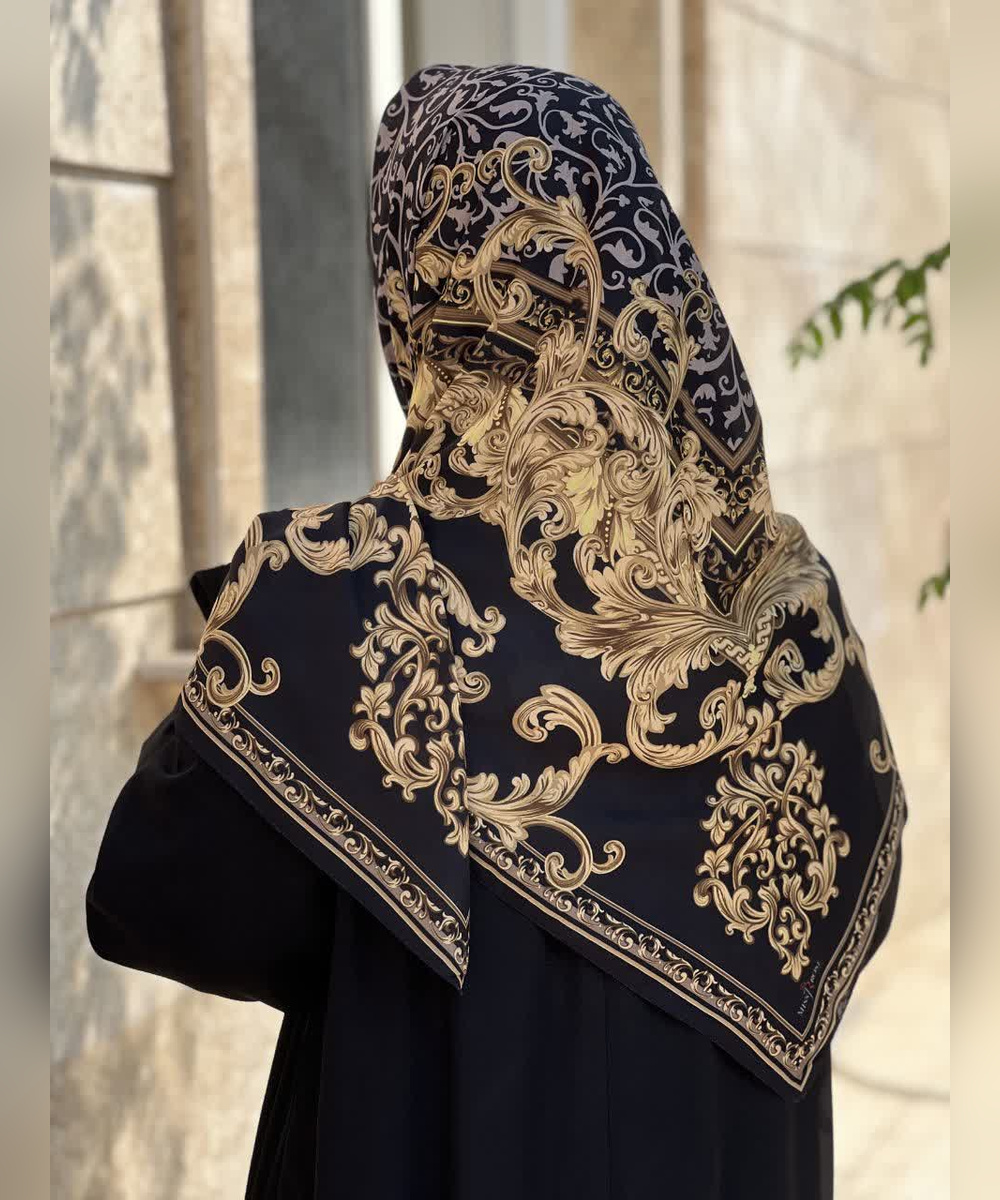 روسری حریر ابریشم طرح کلاسیک قواره ۱۲۰