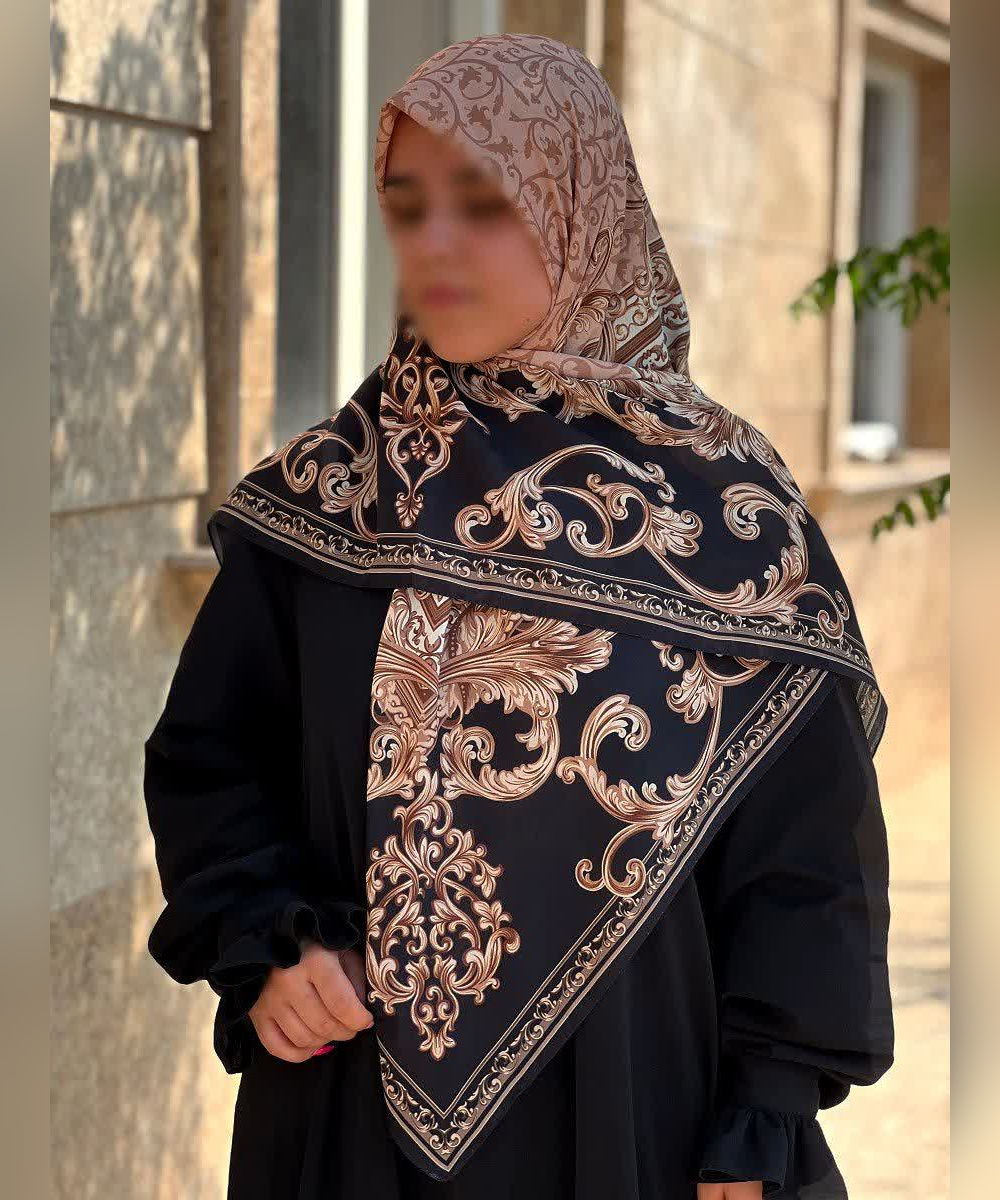 روسری حریر ابریشم طرح کلاسیک قواره ۱۲۰