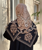 روسری حریر ابریشم طرح کلاسیک قواره ۱۲۰