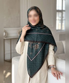 روسری سوپرنخ طرح حاشیهدار قواره ۱۴۰