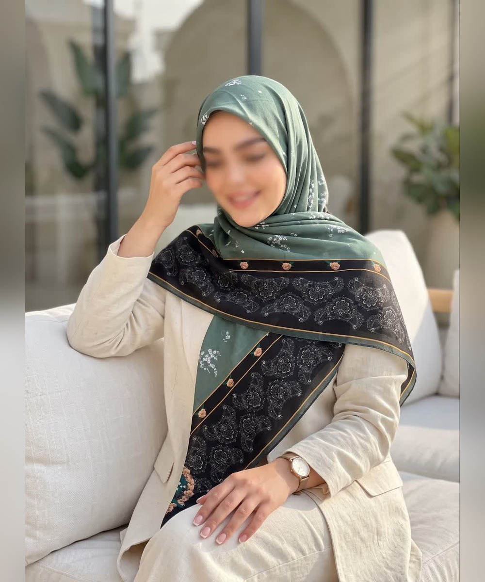 روسری نخی طرح ترنج قواره ۱۴۰