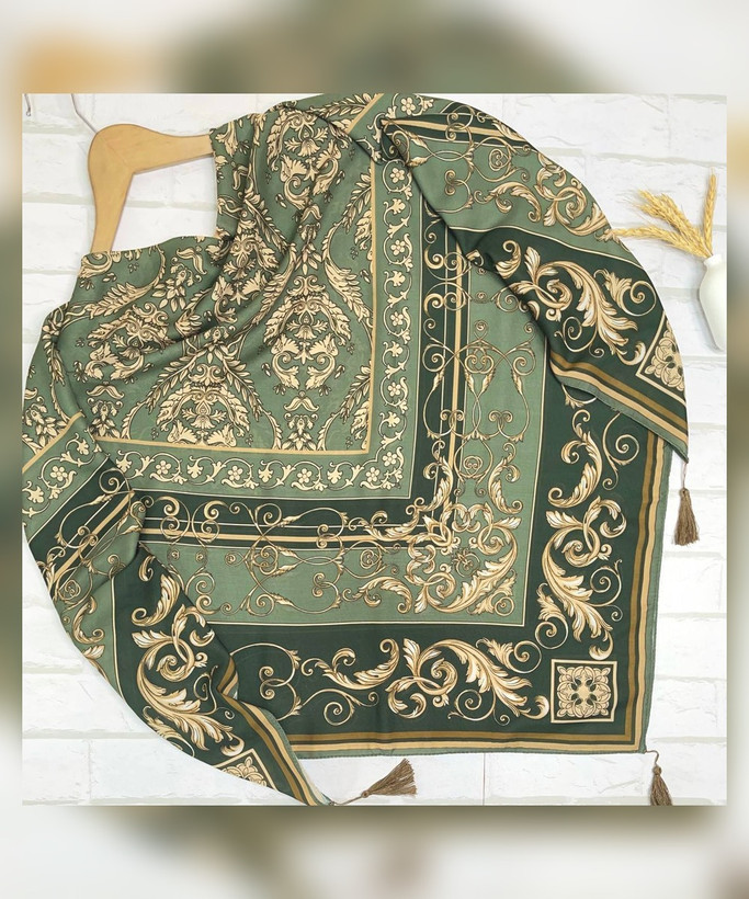 روسری نخ اسپان طرح الیزابت قواره ۱۳۰
