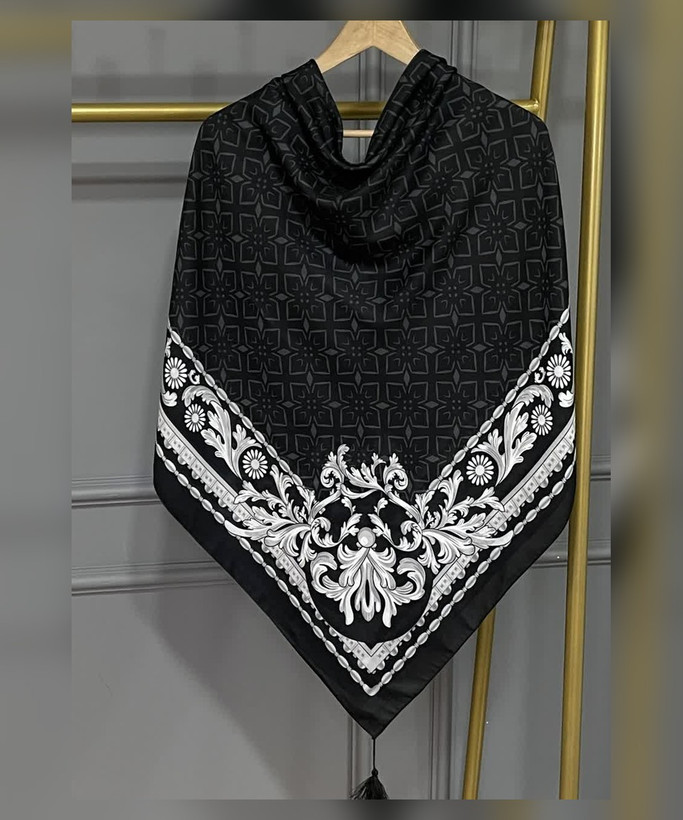 روسری نخ اسپان طرح روشا قواره ۱۳۰