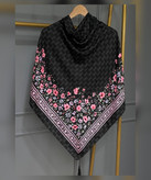 روسری نخ اسپان طرح گل دی اند جی قواره ۱۳۰