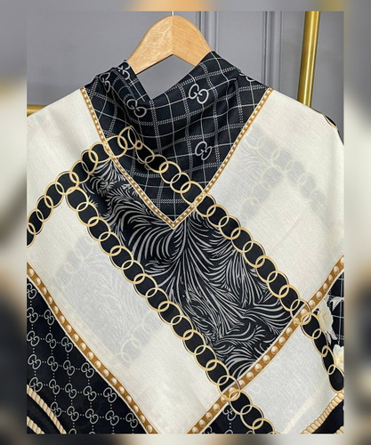 روسری نخ اسپان طرح گوچی پاپیون قواره ۱۳۰