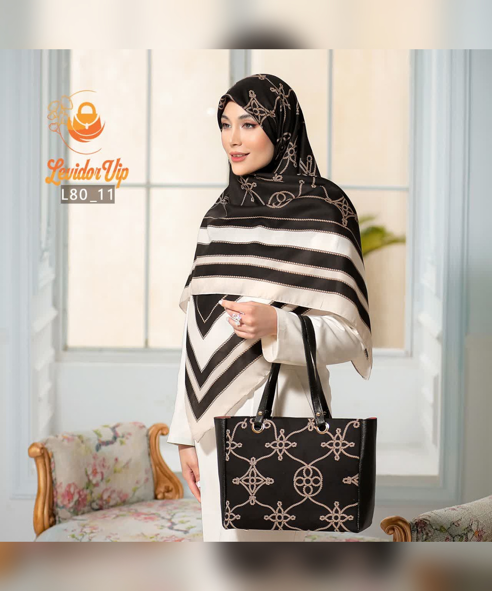 ست کیف و روسری طرح ریسمان – کیف بزرگ