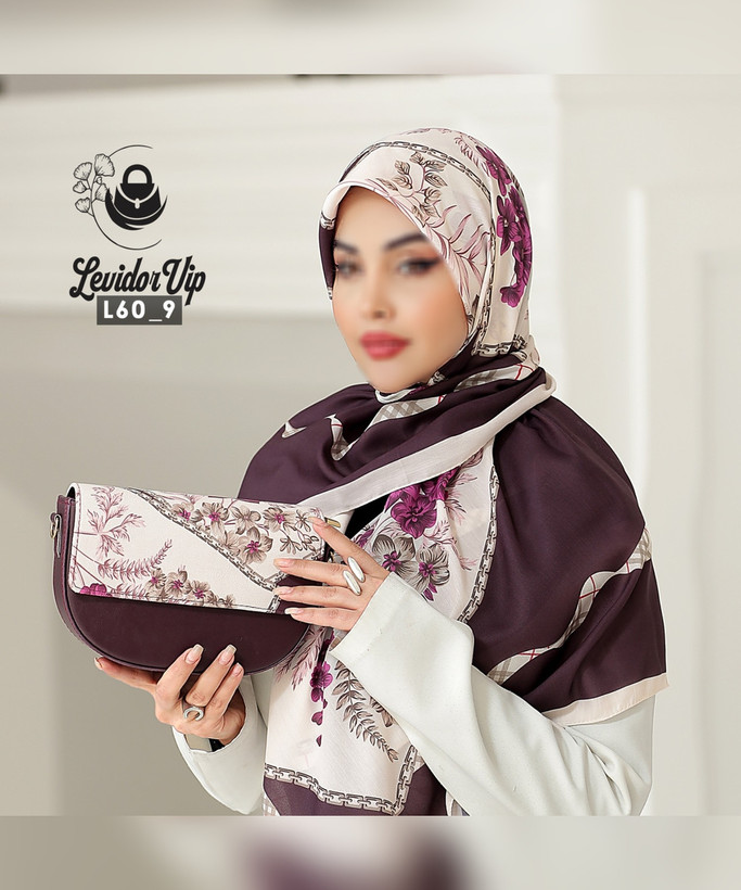ست کیف و روسری طرح روبان – کیف پاسپورتی