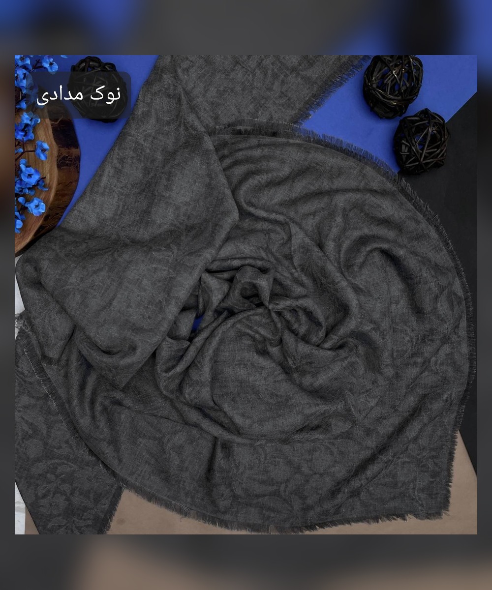 روسری نخ سنگشور وارداتی طرح گل بنفشه قواره 120