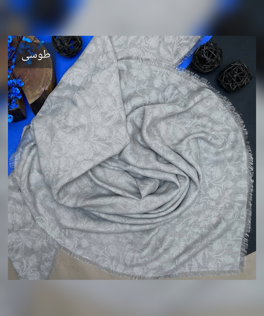 روسری نخ سنگشور وارداتی طرح گل بنفشه قواره 120