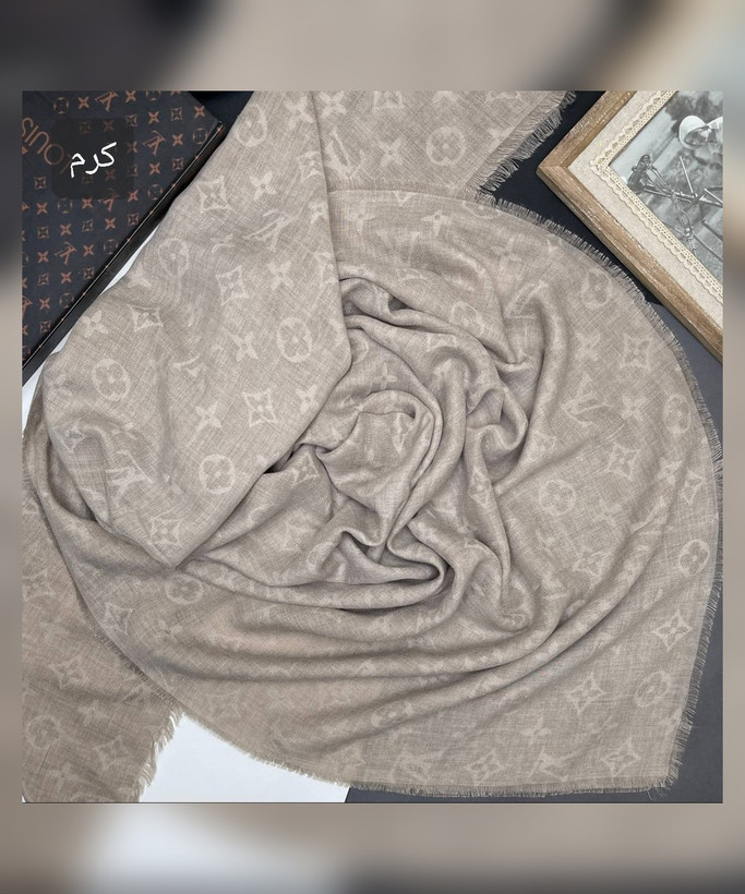 روسری نخ سنگشور وارداتی طرح ال وی قواره 120