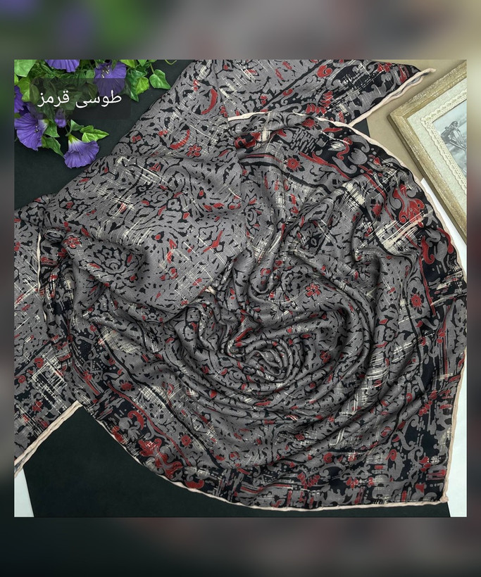 روسری نخ شانتون طرح سنتی قواره 130