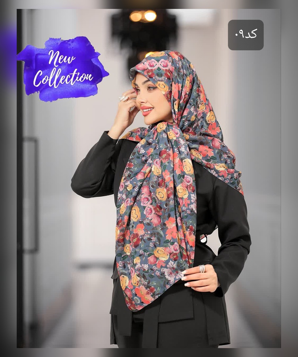 روسری نخ اسپان چهار فصل طرح کد 09 قواره 135