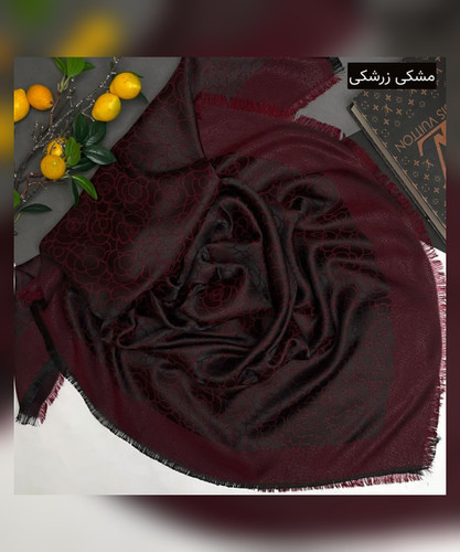 روسری نخ ابریشم ژاکارد طرح گل شانل قواره 135