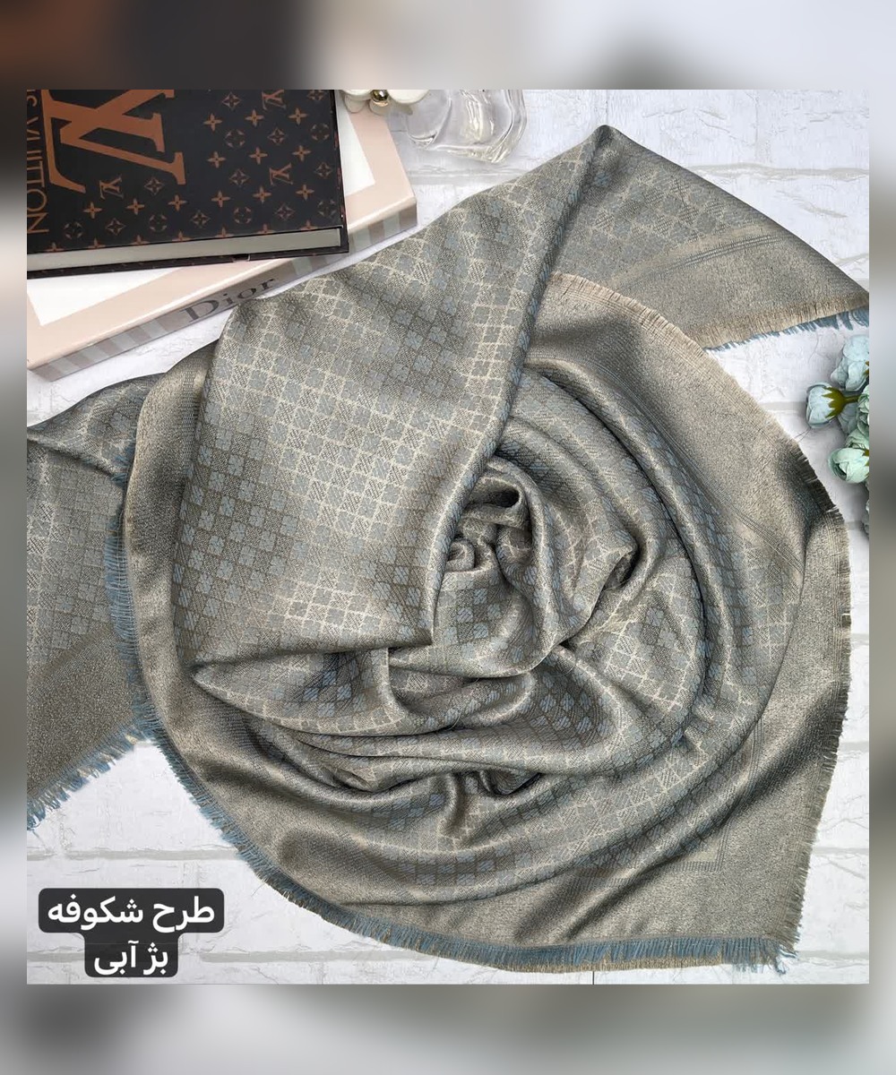 روسری نخ ابریشم ژاکارد شکوفه قواره 120