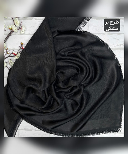 روسری نخ ابریشم ژاکارد لمه طرح پر قواره 140