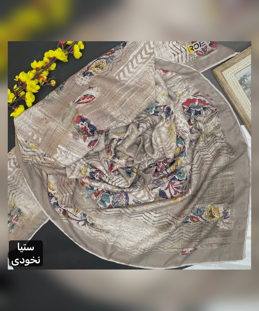 روسری نخ شانتون طرح ستیا قواره 140