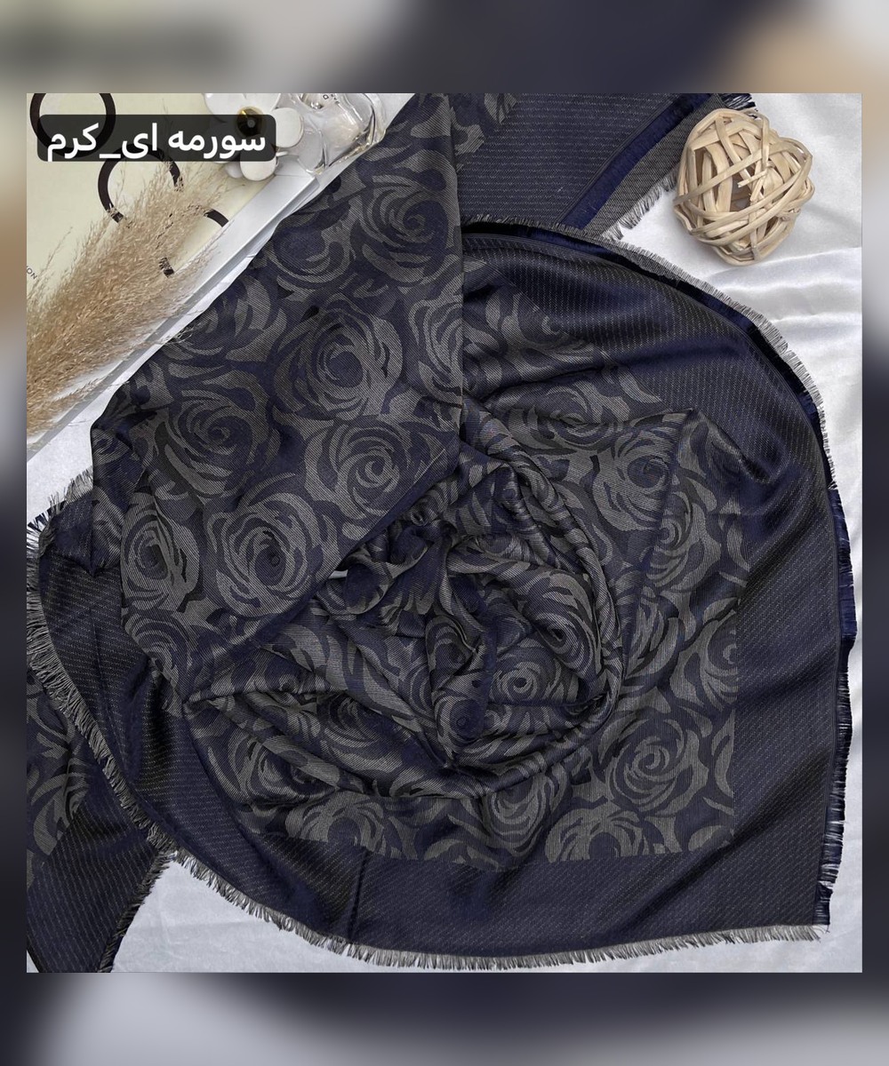 روسری نخ ابریشم ژاکارد طرح گل قواره 140