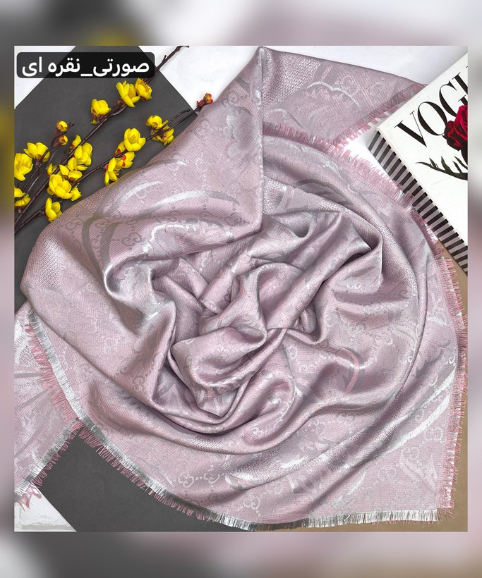روسری نخ ابریشم ژاکارد گل گوچی قواره 140