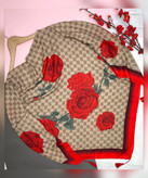 روسری نخ اسپان طرح گوچی گل قواره 130
