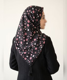 روسری سوپرنخ طرحدار قواره ۱۲۰ مدل 107930 رنگ طوسی