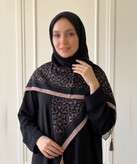 روسری سوپرنخ طرحدار قواره ۱۲۰ مدل 107962 رنگ طوسی
