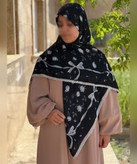 روسری کرپنخ طرحدار قواره ۱۴۰ رنگ چندرنگ