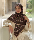 روسری کرپنخ طرحدار قواره ۱۴۰ رنگ چندرنگ