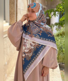 روسری سوپرنخ طرحدار قواره ۱۴۰ مدل اول رنگ چندرنگ
