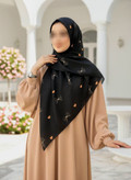 روسری سوپرنخ طرحدار قواره ۱۲۰ رنگ چندرنگ