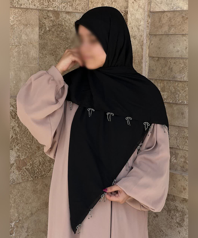 روسری کرپنخ پاپیون ملیلهدوزی قواره ۱۲۰ - تصویر 2