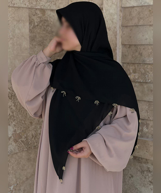 روسری کرپنخ پاپیون ملیلهدوزی قواره ۱۲۰ - تصویر 4