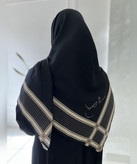 روسری سوپرنخ طرح مقاومت قواره ۱۴۰ - رنگ مشکی لیمویی - تصویر 3