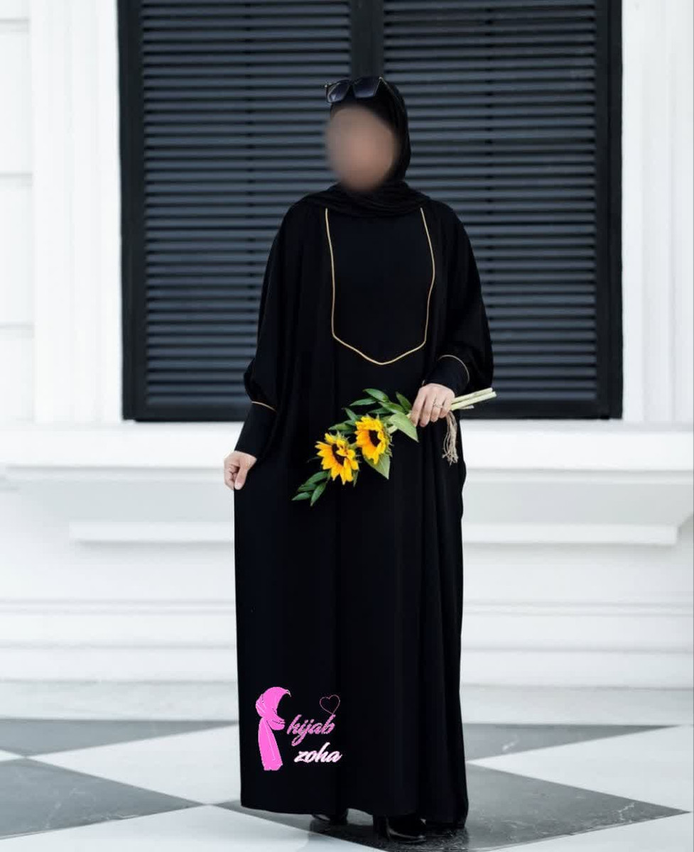 عبا مدل نقره جنس کرپ الیزه رنگ مشکی