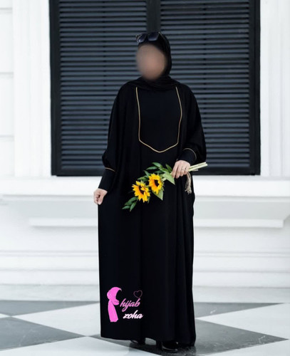 عبا مدل نقره جنس کرپ الیزه رنگ مشکی