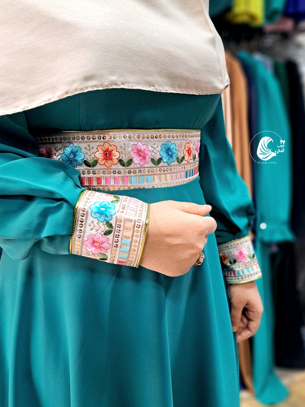 پیراهن مهنا جنس الیزه، رنگ سبز دریایی