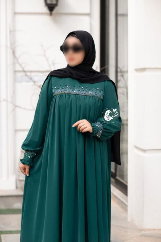 عبا سما VIP جنس الیزه، رنگ سبز زمردی