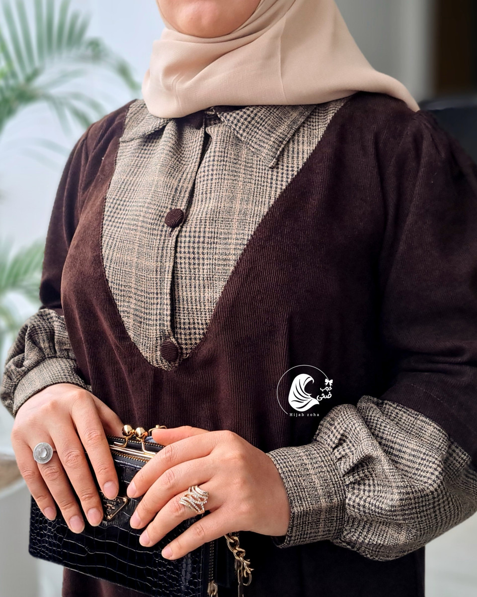عبا دلماه جنس مخمل کبریتی، رنگ قهوه ای