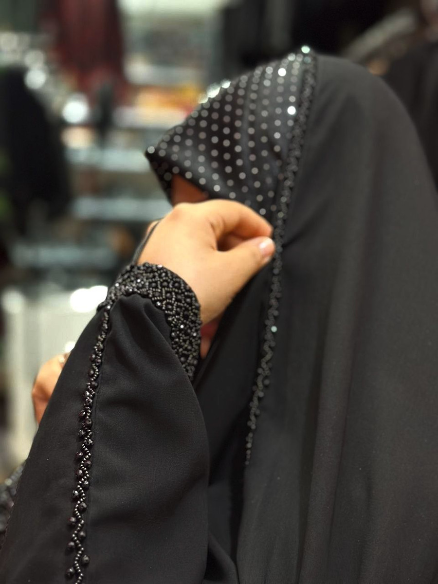 چادر عربی جواهردوزی مدل سدنا جنس کرپ پورشه