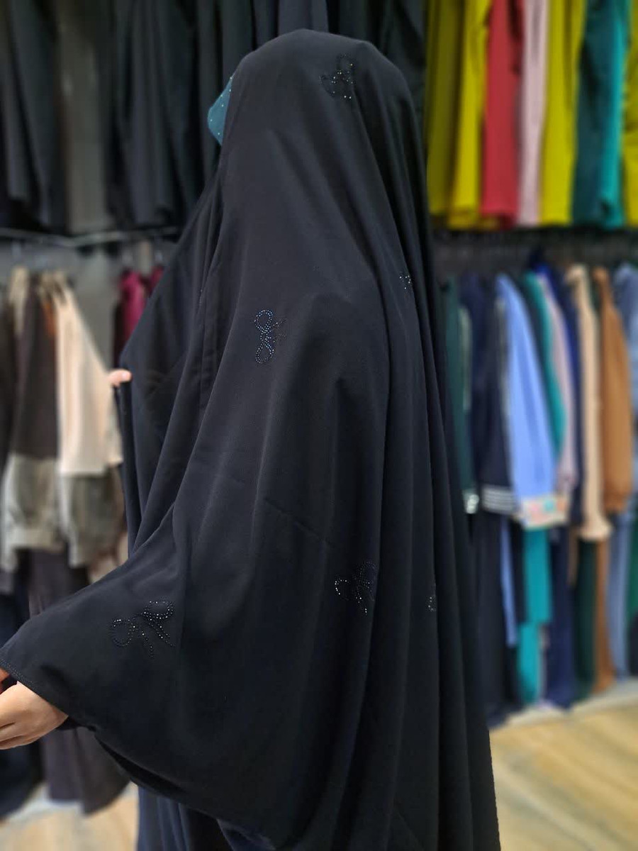 چادر عربی پاپیون نگینی جنس ندا سوئیسی