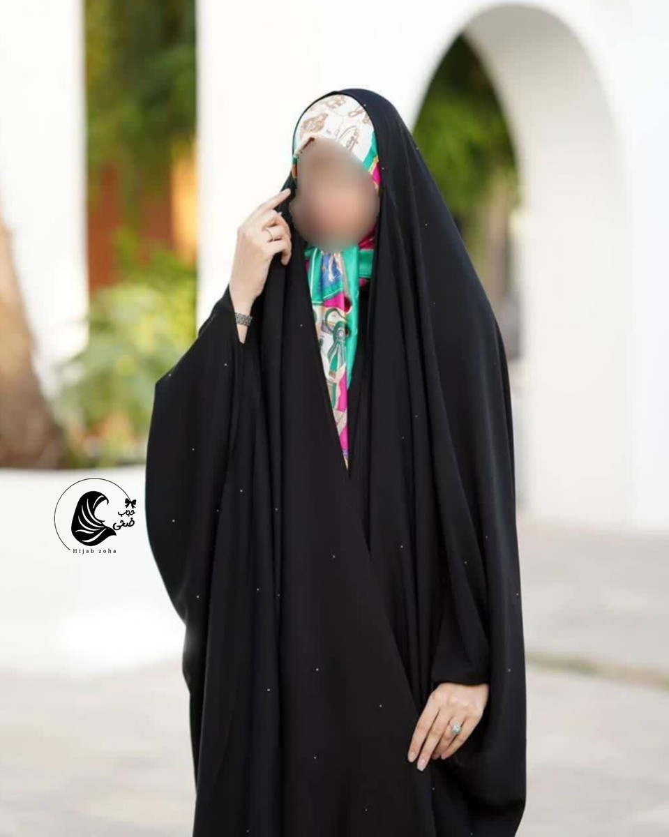 چادر عربی نگین بارانی جنس کرپ پورشه