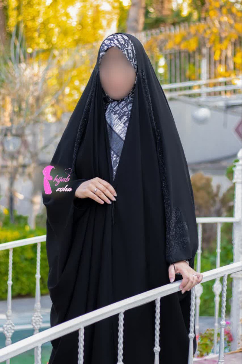 چادر عربی دورنگین جنس کرپ پورشه