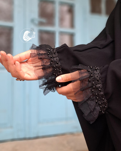 چادر عربی مدل سارگل جنس حریر اسود