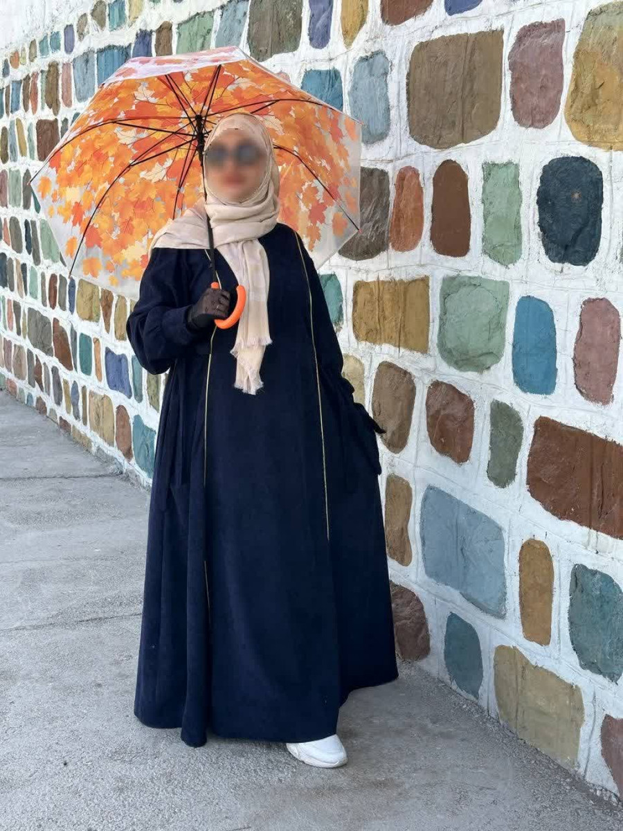 عبا رستا جنس مخمل کبریتی، رنگ سرمه ای