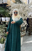 عبا رستا جنس مخمل کبریتی، رنگ سبز کله غازی