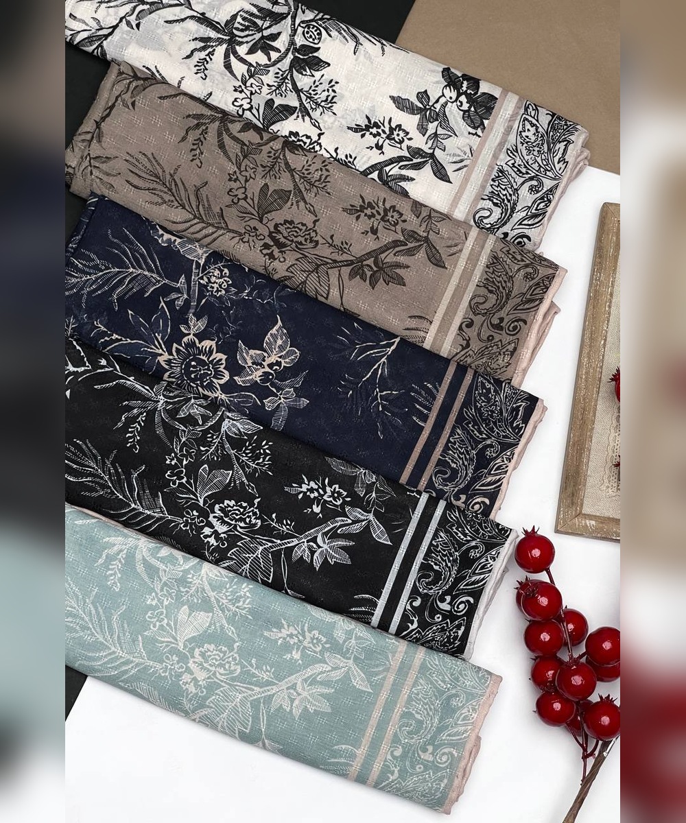 روسری نخ گارزا طرح دار قواره 120